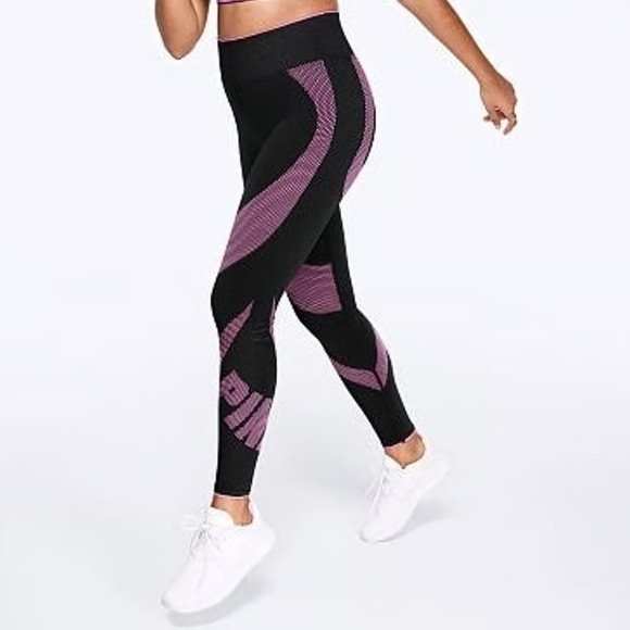 Victoria's Secret Pants - Victoria's Secret Black and Pink Leggings